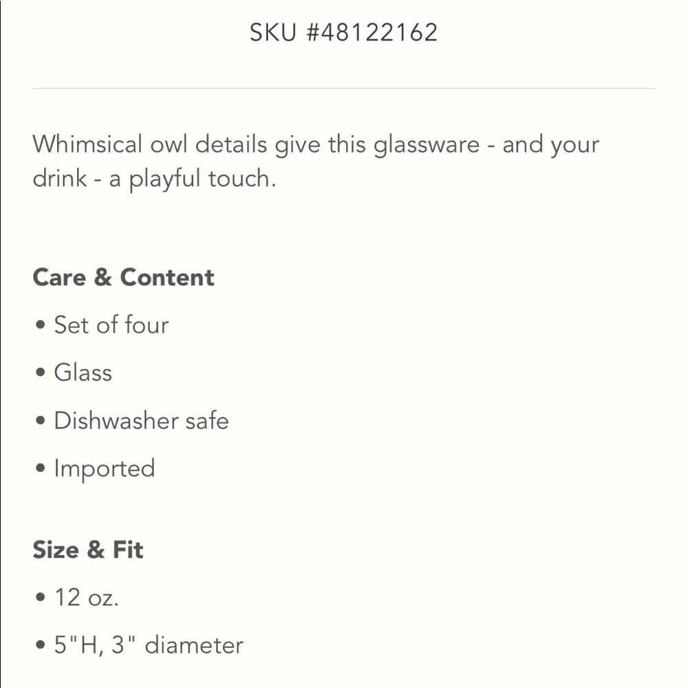 Anthropologie Sooki Owl Glasses - Picture 6 of 6